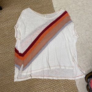 Free People We the Free T shirt Stripe Rainbow